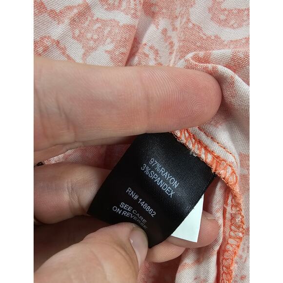 Torrid size 00 babydoll criss cross back floral peach color tunic (M /L) casual - Picture 4 of 7